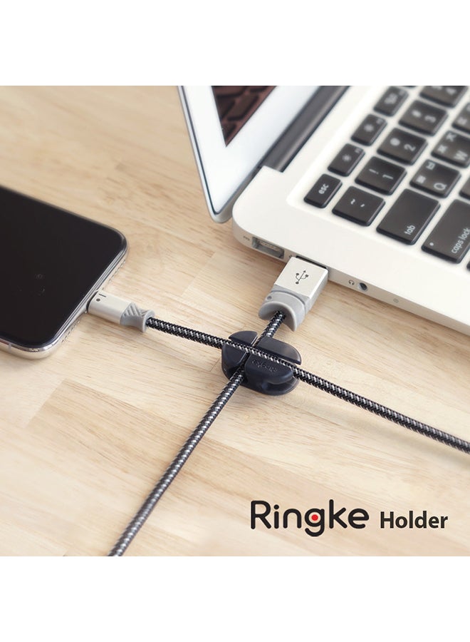 Ringke Multipurpose Back Adhesive Desktop And Office Cable Clip Organizer USB Electronics Accessory Holders 6 Pack Multicolour - Image 3