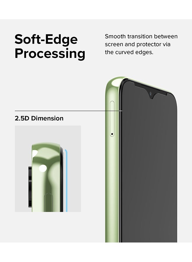 Ringke Full Cover Tempered Glass For Samsung Galaxy A14 Screen Protector Premium 9H Hardness Shatterproof Coverage With Installation Kit- 2 Pack Clear - Image 4