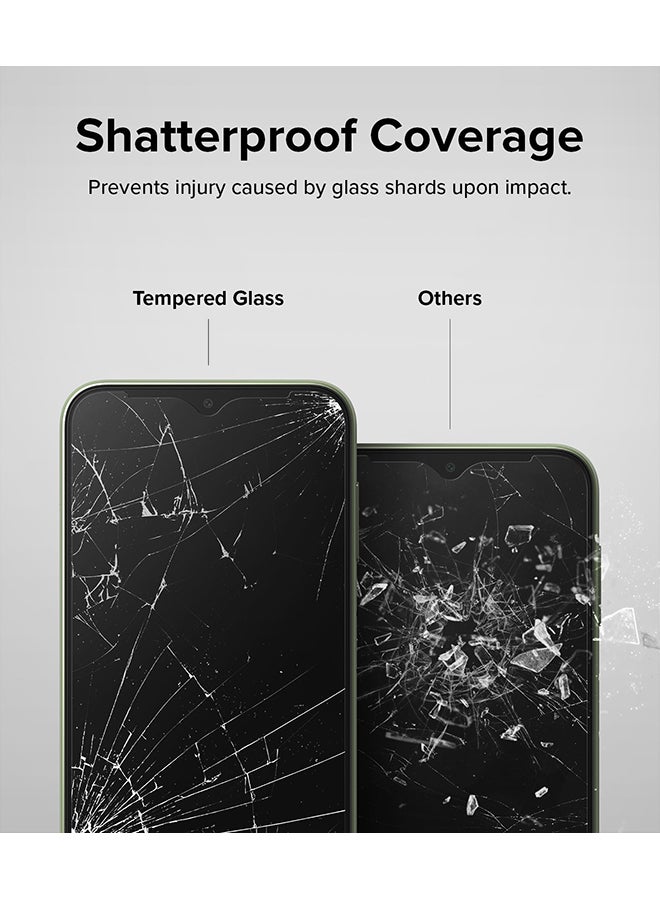 Ringke Full Cover Tempered Glass For Samsung Galaxy A14 Screen Protector Premium 9H Hardness Shatterproof Coverage With Installation Kit- 2 Pack Clear - Image 3