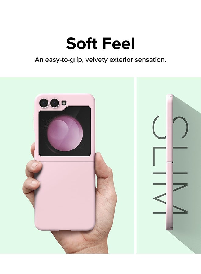 Ringke Slim Case For Samsung Galaxy Z Flip 5, Non-Yellowing Transparent Hard PC Thin Premium Lightweight Protective Phone Cover - Strawberry Light Pink  - Image 2