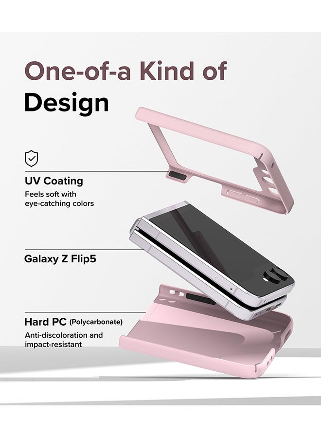 Ringke Slim Case For Samsung Galaxy Z Flip 5, Non-Yellowing Transparent Hard PC Thin Premium Lightweight Protective Phone Cover - Strawberry Light Pink  - Image 4