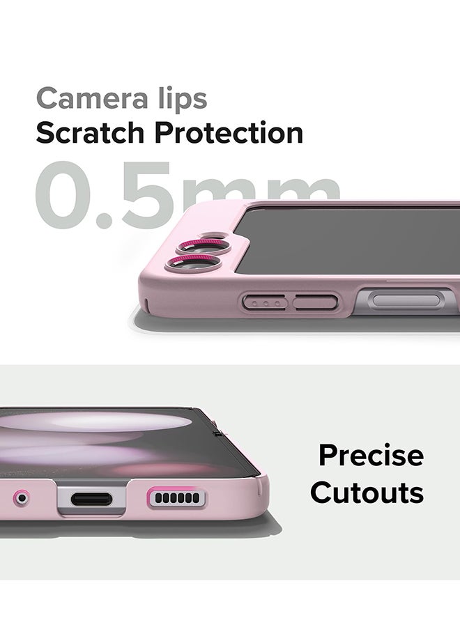 Ringke Slim Case For Samsung Galaxy Z Flip 5, Non-Yellowing Transparent Hard PC Thin Premium Lightweight Protective Phone Cover - Strawberry Light Pink  - Image 5