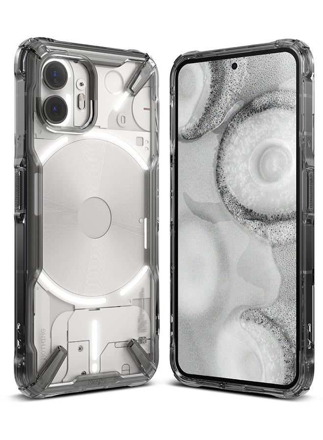 Ringke Fusion-X For Nothing Phone 2 Case Cover Transparent Hard Back Soft Flexible TPU Bumper Scratch Resistant Shockproof Black  - Image 1