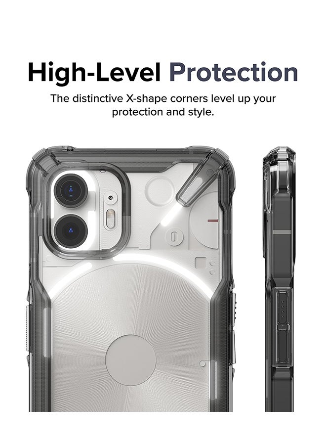 Ringke Fusion-X For Nothing Phone 2 Case Cover Transparent Hard Back Soft Flexible TPU Bumper Scratch Resistant Shockproof Black  - Image 3