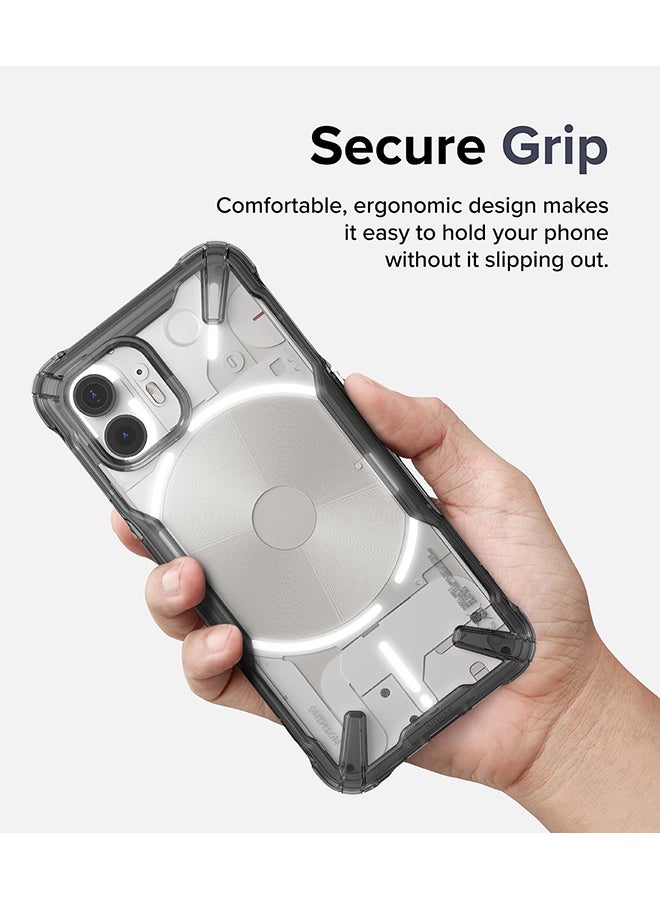 Ringke Fusion-X For Nothing Phone 2 Case Cover Transparent Hard Back Soft Flexible TPU Bumper Scratch Resistant Shockproof Black  - Image 5