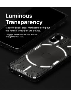 Ringke Fusion-X For Nothing Phone 2 Case Cover Transparent Hard Back Soft Flexible TPU Bumper Scratch Resistant Shockproof Black  - Image 4