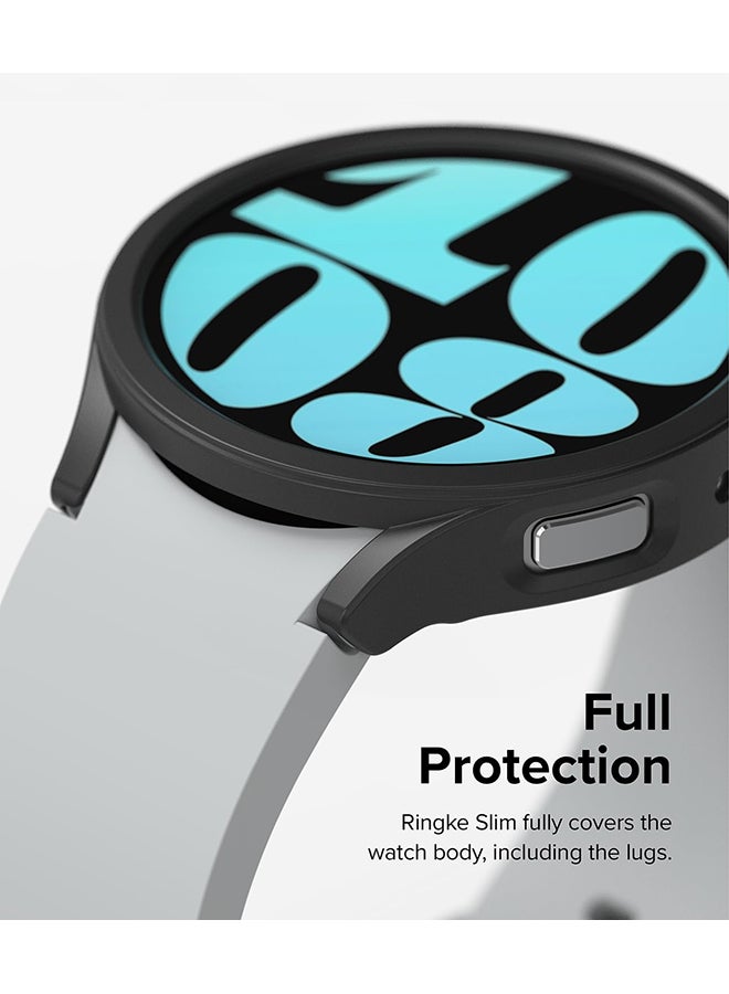 رينجك حافظة رفيعة 2 حزمة لسامسونج جالاكسي ووتش 6 40 مم، إطار بيزل فقط من PC خفيف الوزن عالي الجودة غطاء أسود رقيق + - Image 5
