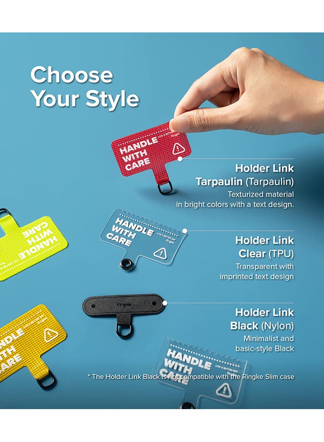 Ringke Holder Link Strap Designed With Adjustable Sturdy Universal Lanyard For Camera And Phone Cases - Purple Tarpaulin Neon Green - Image 3