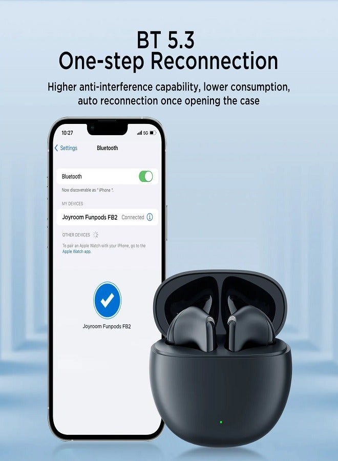JOYROOM - Bluetooth 5.3 TWS Wireless Earphones 65Ms Low Latency Earbuds 13Mm Driver Hifi Headphones 4 Mics+ENC HD Call Sky Blue - Image 1