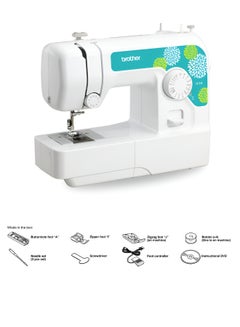 brother JC14 Compact Electric Sewing Machine easy to use sewing and mending machine |Featuring 14 range of stitches and free arm conversion This 4-step buttonhole | top load bobbin system and LED sewing light,| an instructional DVD for easy setup and operation | White/Pink color |Made in Vietnam JC14 White  - Image 4