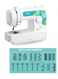 brother JC14 Compact Electric Sewing Machine easy to use sewing and mending machine |Featuring 14 range of stitches and free arm conversion This 4-step buttonhole | top load bobbin system and LED sewing light,| an instructional DVD for easy setup and operation | White/Pink color |Made in Vietnam JC14 White  - Image 3