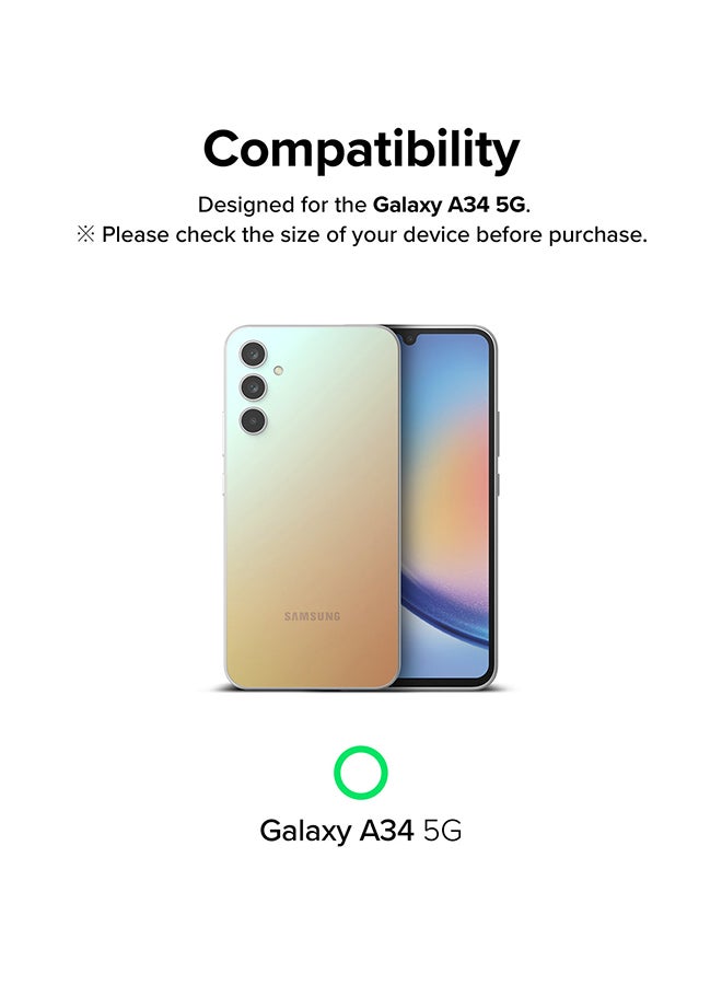 Ringke Full Cover Tempered Glass For Samsung Galaxy A34 Screen Protector Premium 9H Hardness Shatterproof Coverage With Installation Kit- 2 Pack Clear  - Image 2