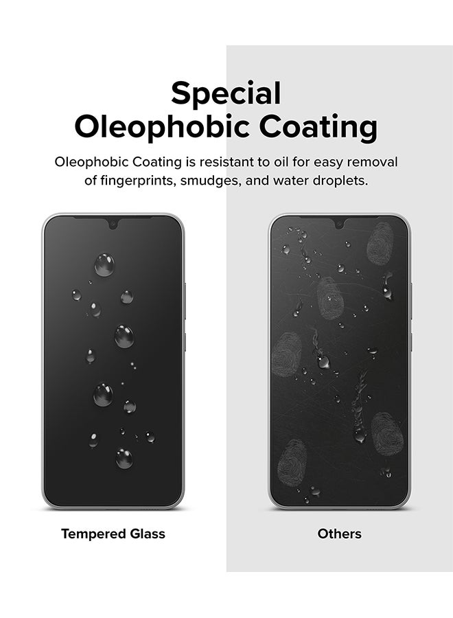 Ringke Full Cover Tempered Glass For Samsung Galaxy A34 Screen Protector Premium 9H Hardness Shatterproof Coverage With Installation Kit- 2 Pack Clear  - Image 3