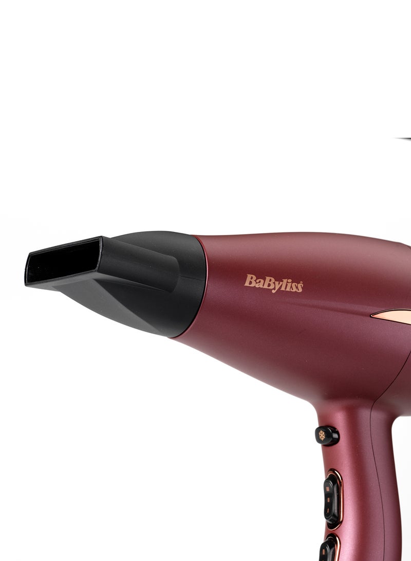 BaByliss International Version Babyliss Hair Dryer Lightweight 2200W, Smooth Ultra-Fast Shine Boosting Power Drying, 3 Heat 2 Speed Settings With Cool Shot Berry Crush, 5 Year Guarantee - 5753Psde Berry Crush - Image 4