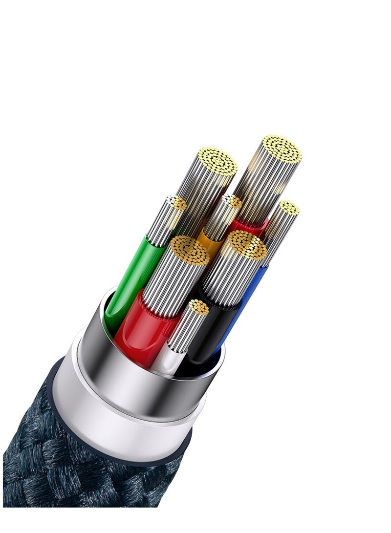 Baseus - 100W USB C Multi Charging Cable [1.5M] 3 In 1 Charging Cable Type C [100W]+Lightning[20W]+Micro[18W] For Samsung S23,iPad Pro, iPad Mini, MacBook Pro/Air/iPhone 15 Pro Max/Plus 14 13 12 11 Blue - Image 1