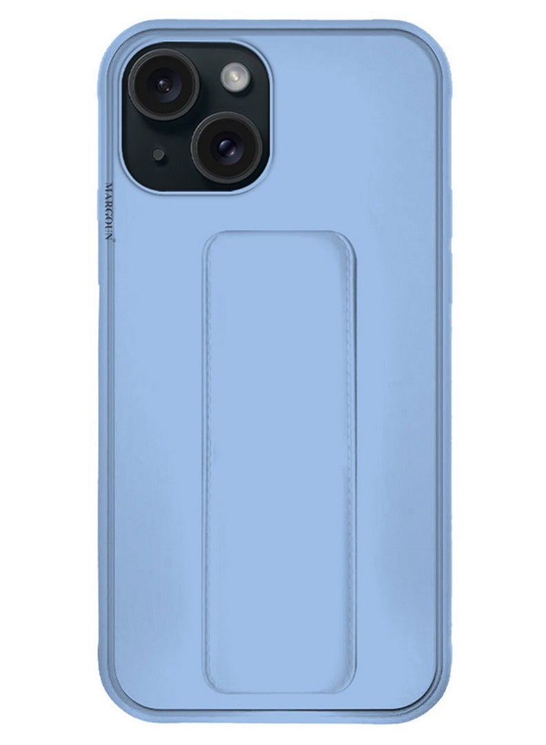 مارجون حافظة آيفون 15 بلس جلد PU فاخرة مع وظيفة حامل مقاومة للصدمات ومضادة للخدش مع قبضة إصبع - Image 1