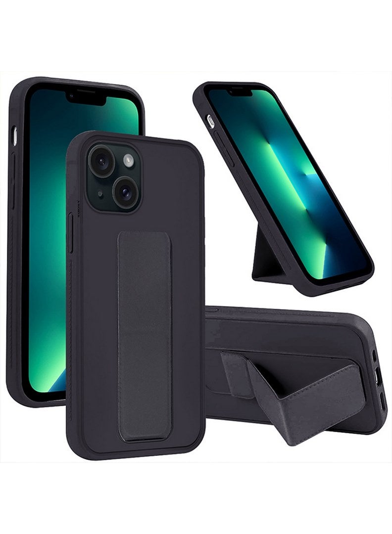 MARGOUN iPhone 15 Plus Case Premium PU Leather Case With Stand Function Shockproof And Anti Scratch Finger Grip Case Cover Purple  - Image 4