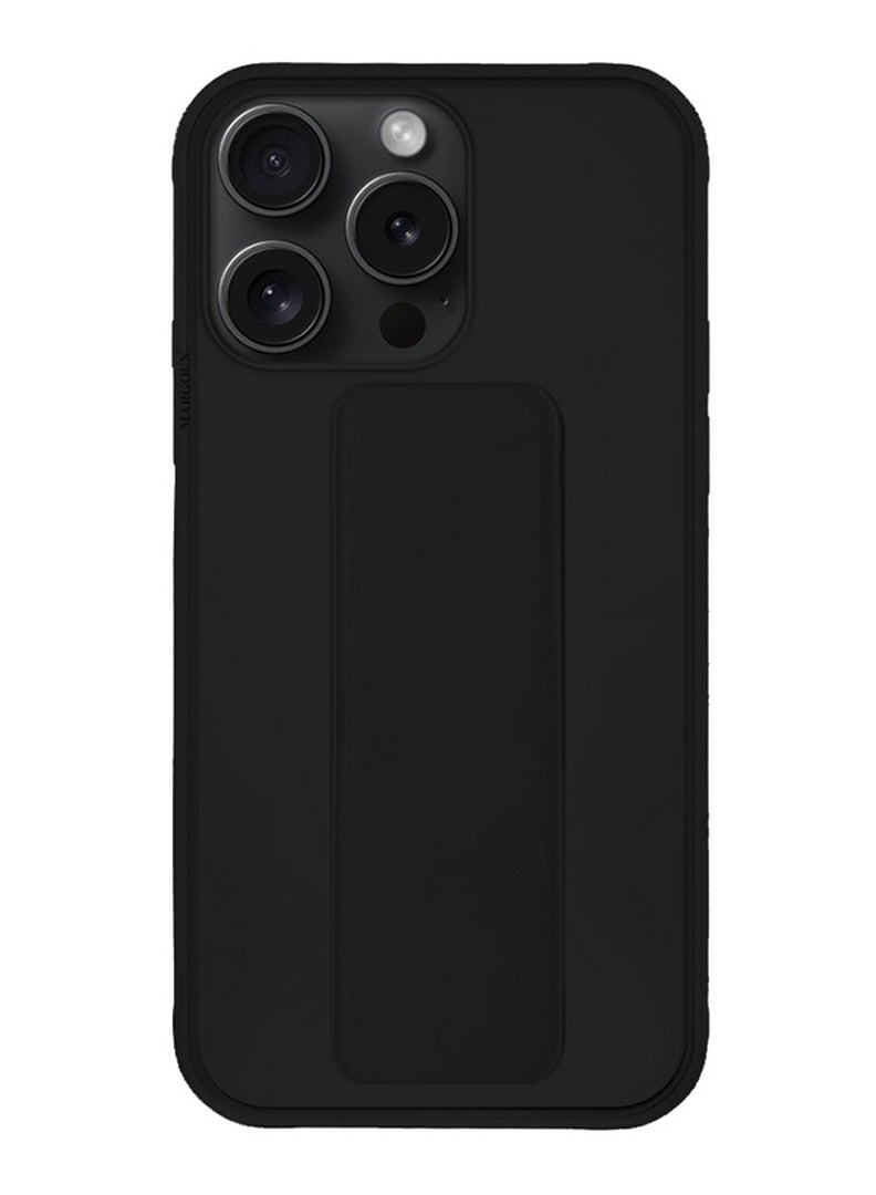 MARGOUN iPhone 15 Pro Max Case Premium PU Leather Case With Stand Function Shockproof And Anti Scratch Finger Grip Case Cover Black  - Image 1
