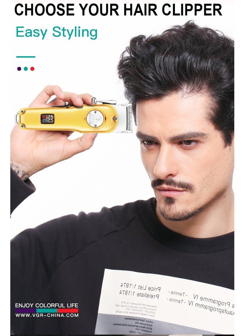 VGR Hair Clippers, Professional Hair Cutting Kit for Men, USB Cord/Cordless Rechargeable Hair Trimmer Set with LED Display, Model V-181 - Image 3