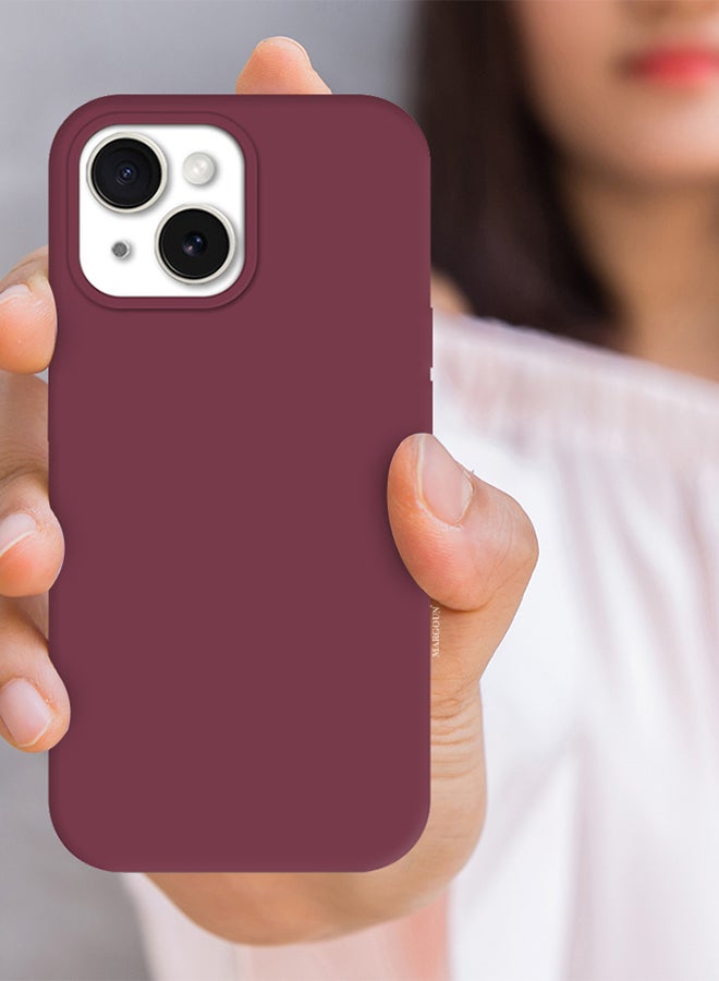 MARGOUN iPhone 15 Case Silicone Case Cover With MagSafe Durable And Anti Scratch Back Cover Cherry - Image 3