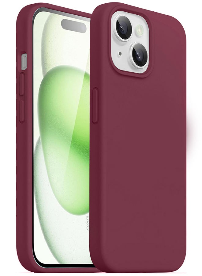 MARGOUN iPhone 15 Case Silicone Case Cover With MagSafe Durable And Anti Scratch Back Cover Cherry - Image 2