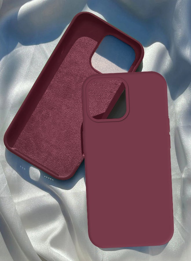 MARGOUN iPhone 15 Plus Silicone Case Cover With MagSafe Durable And Anti Scratch Back Cover Cherry - Image 1