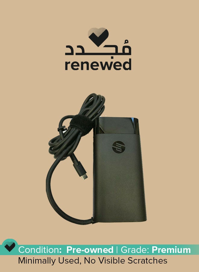 HP Renewed -  90W USB-C TPN-DA08 Charger for HP Spectre 15-bl100 x360 Elitebook x360 1040G5 Black - Image 1