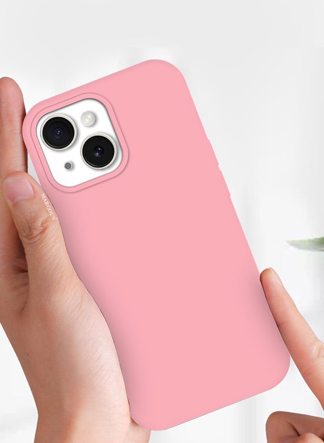 MARGOUN iPhone 15 Plus Silicone Case Cover With MagSafe Durable And Anti Scratch Back Cover Pink - Image 4