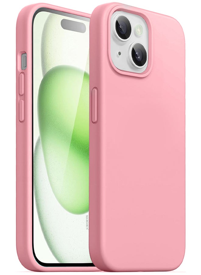MARGOUN iPhone 15 Plus Silicone Case Cover With MagSafe Durable And Anti Scratch Back Cover Pink - Image 2