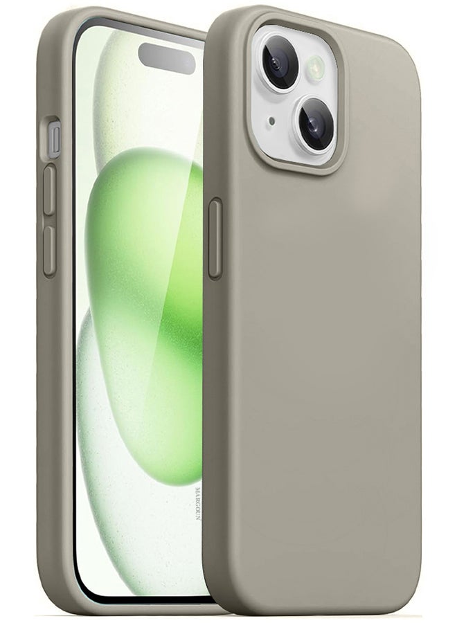 MARGOUN iPhone 15 Plus Silicone Case Cover With MagSafe Durable And Anti Scratch Back Cover Grey - Image 2