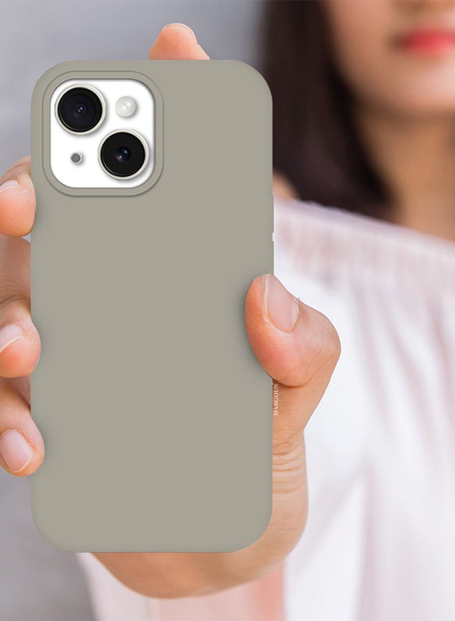 MARGOUN iPhone 15 Plus Silicone Case Cover With MagSafe Durable And Anti Scratch Back Cover Grey - Image 3