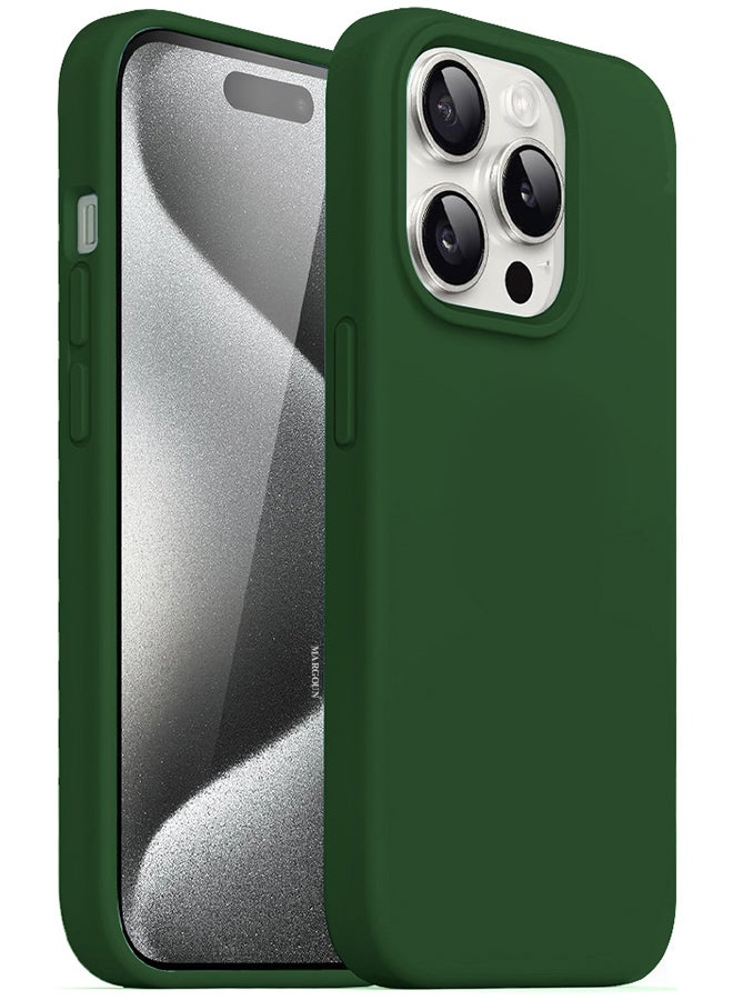 MARGOUN iPhone 15 Pro Silicone Case Cover With MagSafe Durable And Anti Scratch Back Cover Green - Image 2