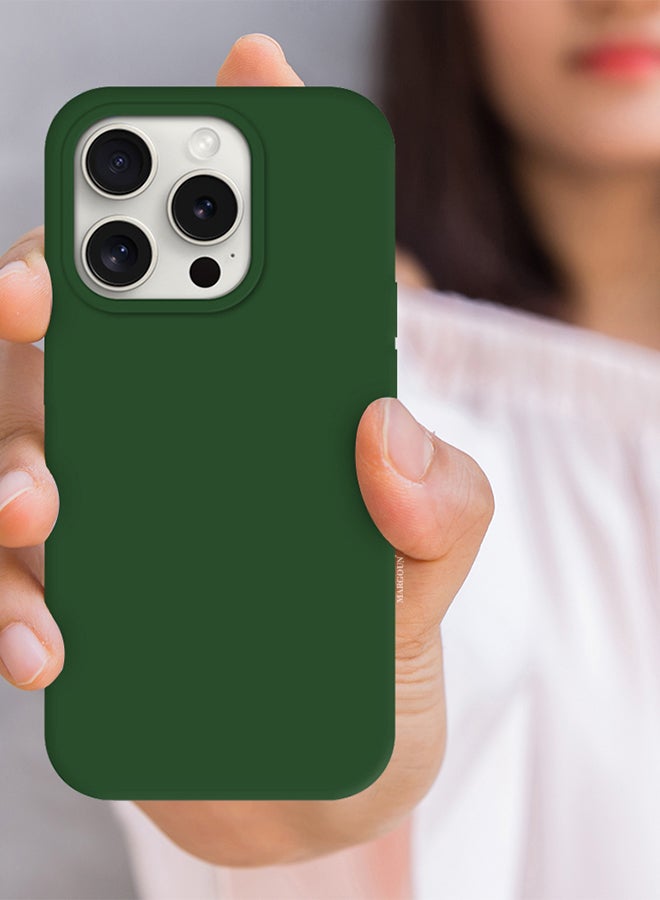 MARGOUN iPhone 15 Pro Silicone Case Cover With MagSafe Durable And Anti Scratch Back Cover Green - Image 3