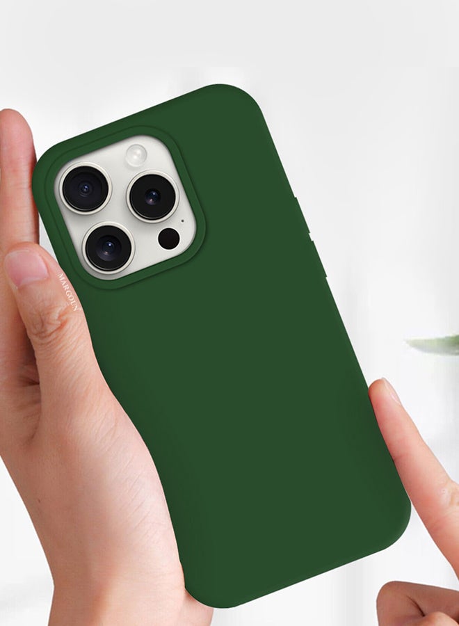 MARGOUN iPhone 15 Pro Silicone Case Cover With MagSafe Durable And Anti Scratch Back Cover Green - Image 5