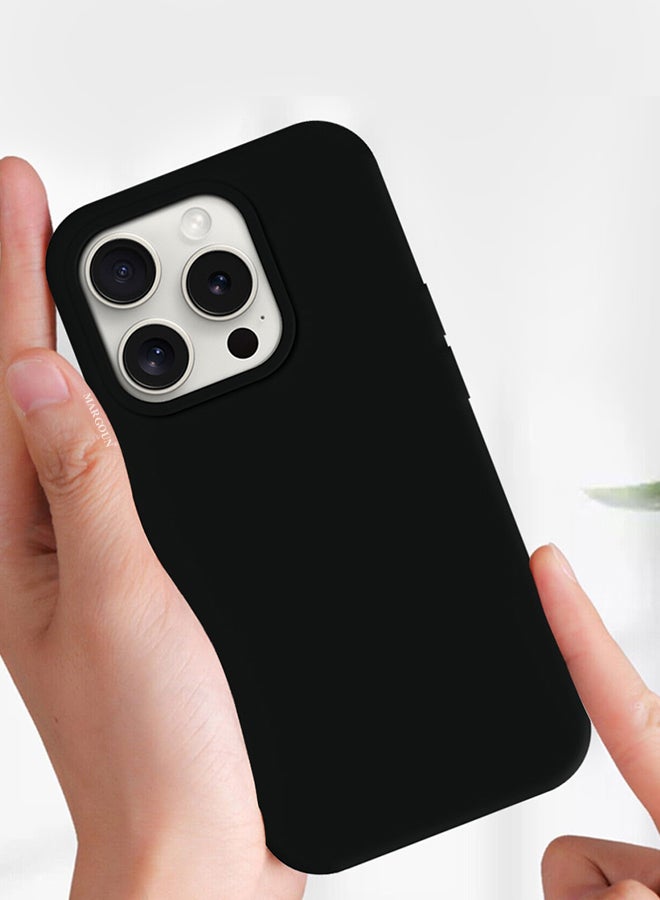 MARGOUN iPhone 15 Pro Silicone Case Cover With MagSafe Durable And Anti Scratch Back Cover Black - Image 4