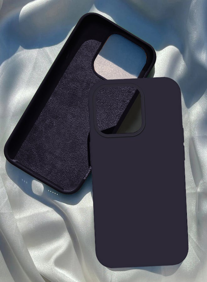مارجون iPhone 15 Pro Silicone Case Cover With MagSafe Durable And Anti Scratch Back Cover Dark Blue - Image 1