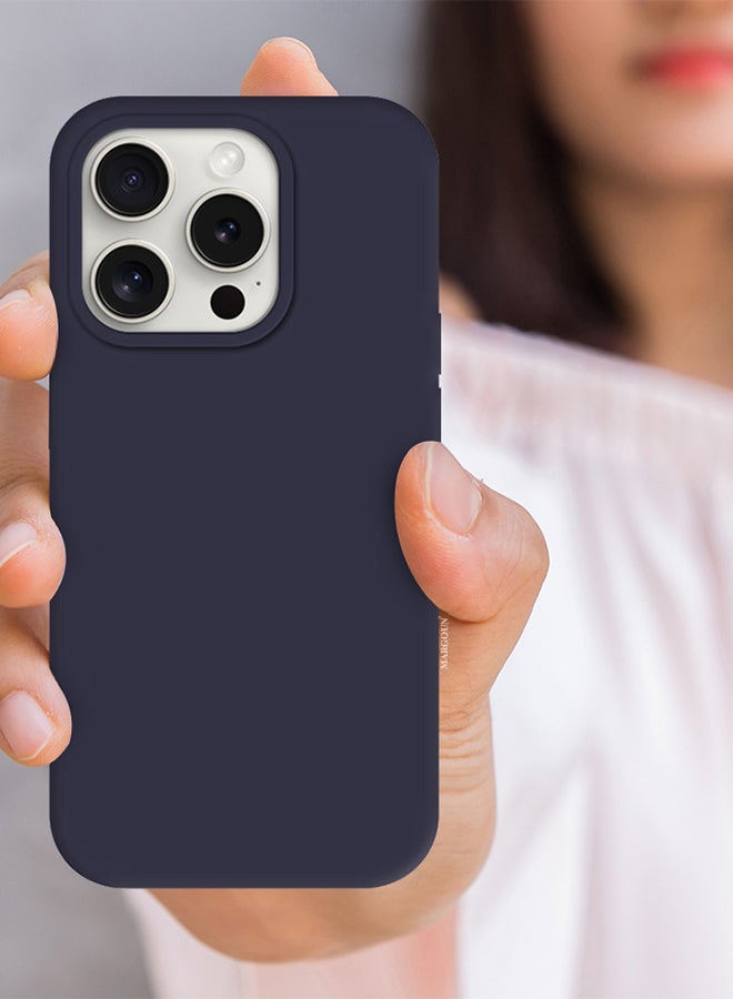 MARGOUN iPhone 15 Pro Silicone Case Cover With MagSafe Durable And Anti Scratch Back Cover Blue - Image 3