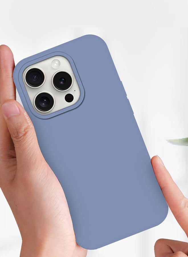 MARGOUN iPhone 15 Pro Silicone Case Cover With MagSafe Durable And Anti Scratch Back Cover Light Blue - Image 4