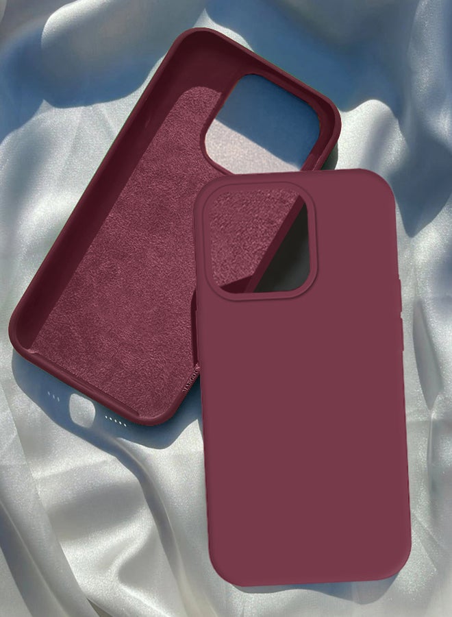 MARGOUN iPhone 15 Pro Max Silicone Case Cover with Mag Safe Durable And Anti Scratch Back Cover Cherry  - Image 1