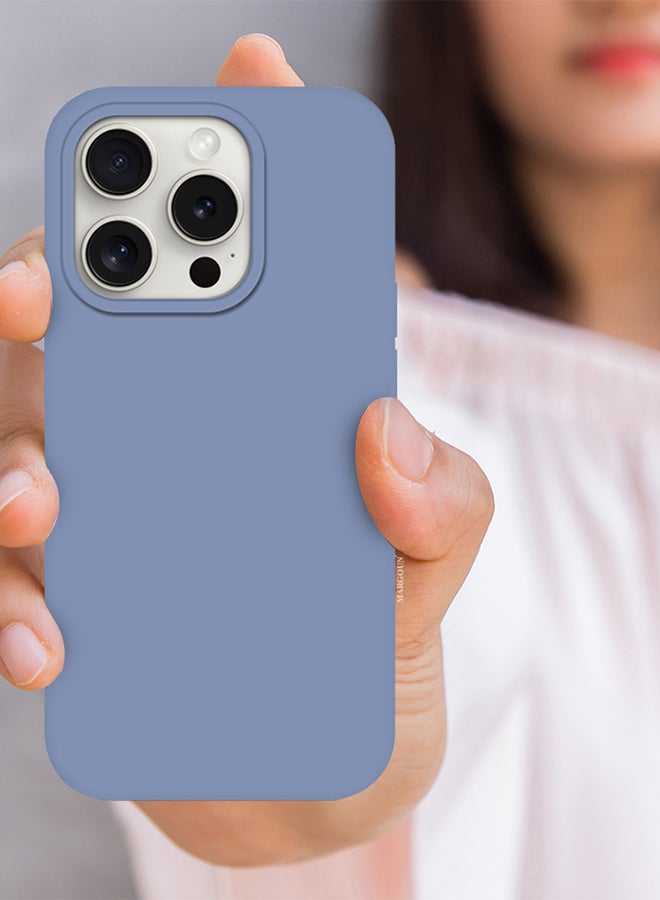 MARGOUN iPhone 15 Pro Max Silicone Case Cover With MagSafe Durable And Anti Scratch Back Cover Light Blue - Image 3