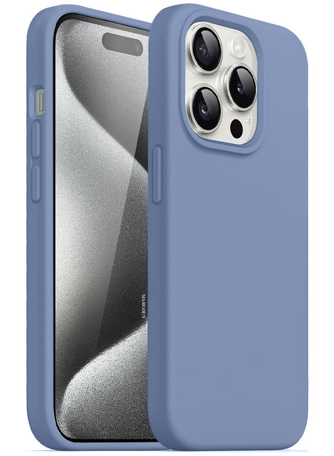 MARGOUN iPhone 15 Pro Max Silicone Case Cover With MagSafe Durable And Anti Scratch Back Cover Light Blue - Image 2