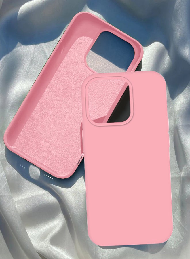 MARGOUN iPhone 15 Pro Max Silicone Case Cover With MagSafe Durable And Anti Scratch Back Cover Pink - Image 1