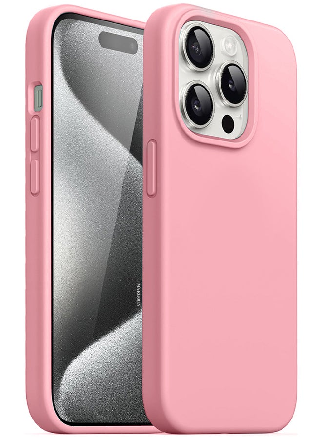 MARGOUN iPhone 15 Pro Max Silicone Case Cover With MagSafe Durable And Anti Scratch Back Cover Pink - Image 2