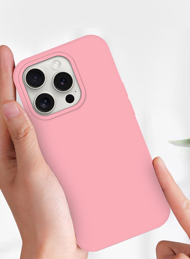 MARGOUN iPhone 15 Pro Max Silicone Case Cover With MagSafe Durable And Anti Scratch Back Cover Pink - Image 4