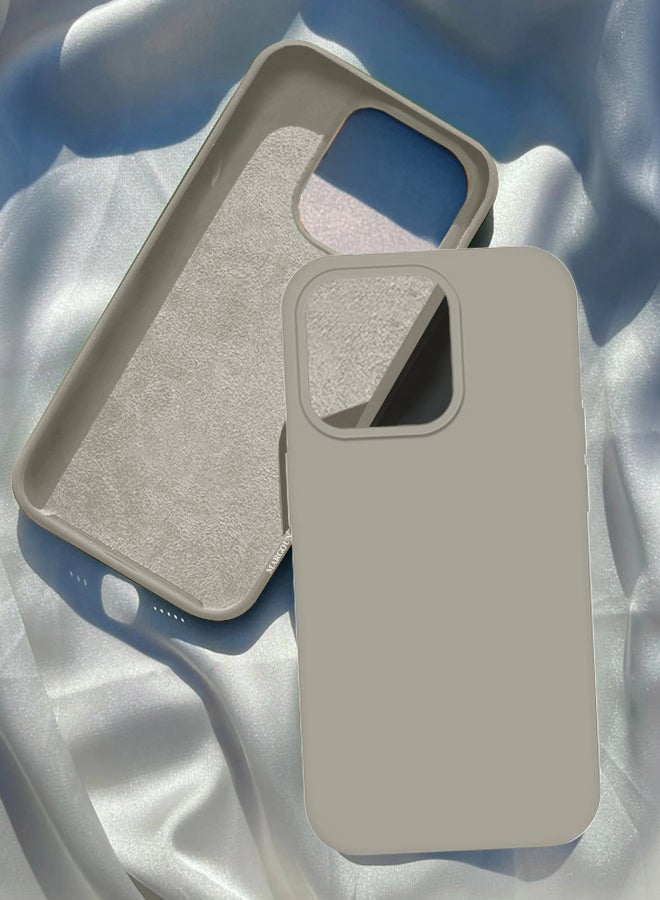 MARGOUN iPhone 15 Pro Max Silicone Case Cover With MagSafe Durable And Anti Scratch Back Cover Grey - Image 1