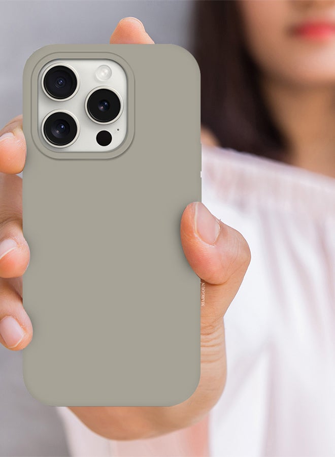 MARGOUN iPhone 15 Pro Max Silicone Case Cover With MagSafe Durable And Anti Scratch Back Cover Grey - Image 3