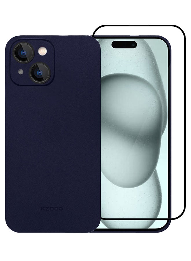 MARGOUN 2 Packs For iPhone 15 And Screen Protector Air Skin Series Back Cover Sturdy Durable Thin Case Drop Protection Cover Blue - Image 2