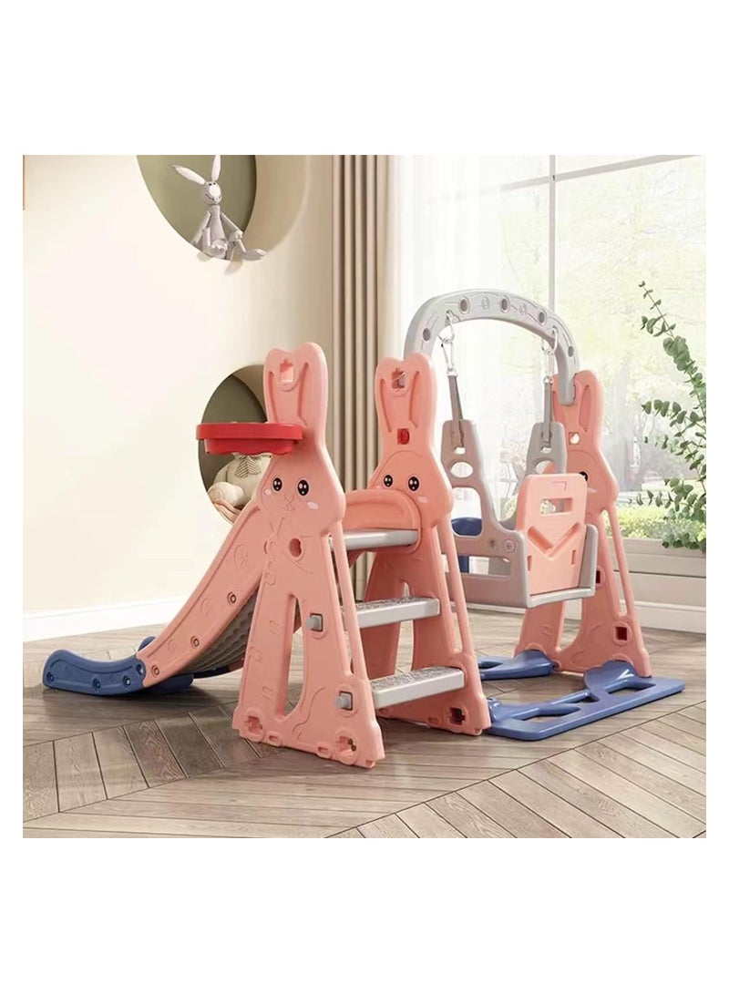 Rock Pow Kids Slide With Swing Toys Basketball Hoop 3 In 1 Outdoor Indoor Toys  - Image 3