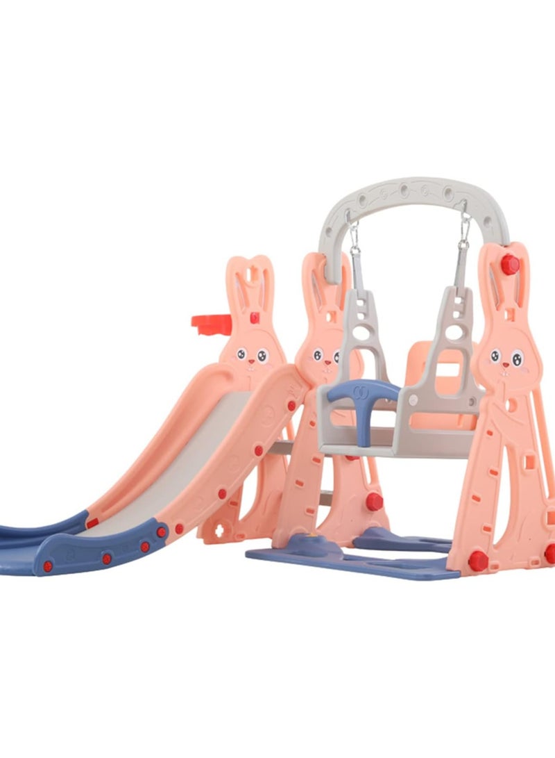 Rock Pow Kids Slide With Swing Toys Basketball Hoop 3 In 1 Outdoor Indoor Toys  - Image 1