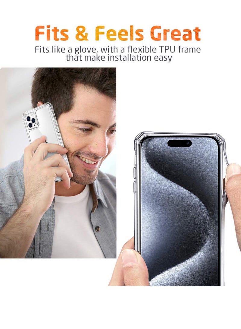 tech21 Premium Protection Series  Completely And Scratch-Resistant Case Cover Built-In Dust-Proof For Apple iPhone 15 Pro 2023 Clear  - Image 2